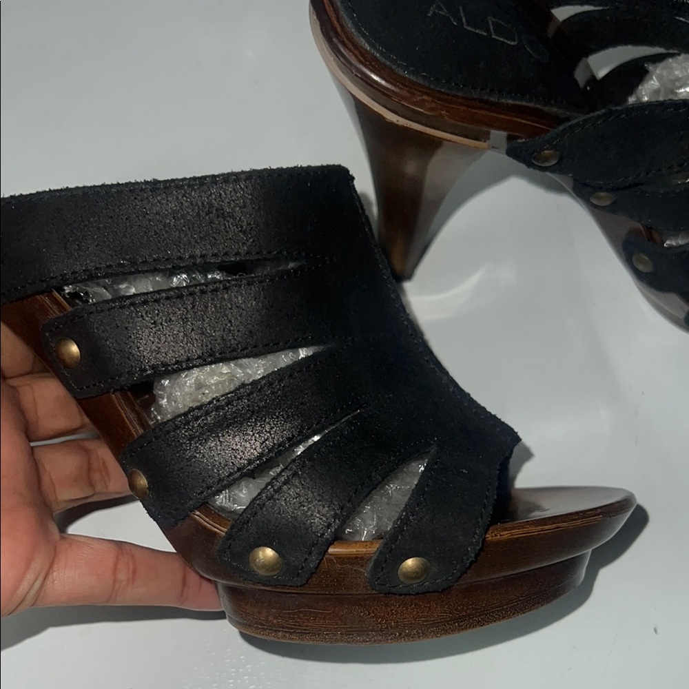 Aldo Black Women's Heeled Sandals Sz 8 - Picture 5 of 10